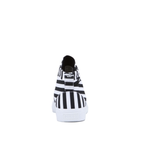 Womens Supra High Top Shoes STACKS MID Black/White Stripe | AU-94819